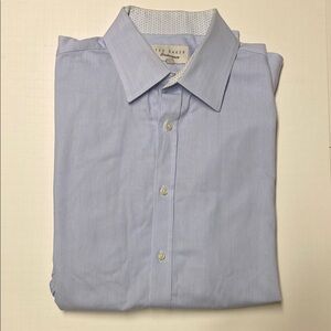 Ted Baker Men's Light Blue Pin Stripe Dress Shirt 17.5 34/35